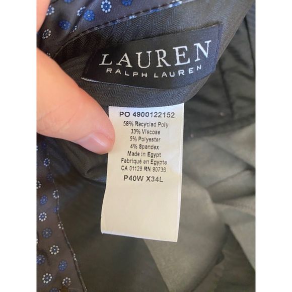 Lauren by Ralph Lauren Men's Pants UltraFlex Light Grey Pleated and Cuffed 40x34 - Picture 8 of 10